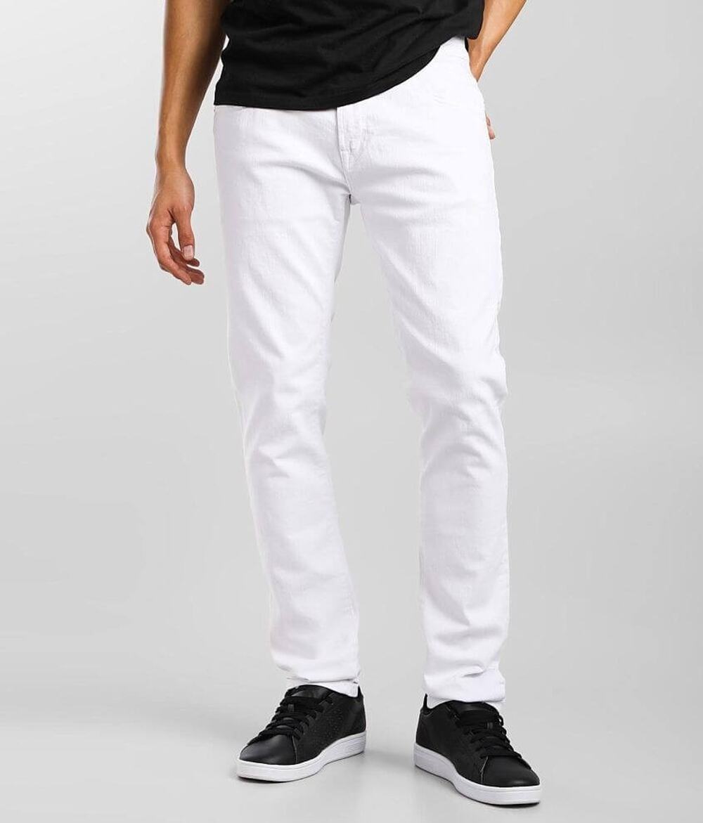 Cult Of Individuality Mens 42x33 Rocker Slim Jeans White